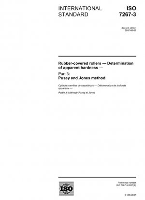 Rodillos recubiertos de caucho - Determinación de la dureza aparente - Parte 3: Método de Pusey y Jones