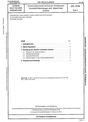 Valores característicos de emisión de ruido de fuentes sonoras técnicas de herramientas y máquinas neumáticas; amoladoras neumáticas