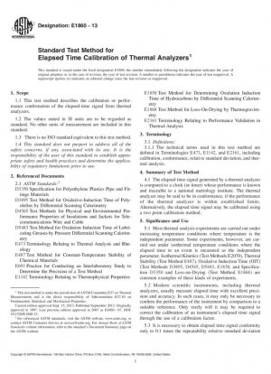 Método de prueba estándar para la calibración del tiempo transcurrido de analizadores térmicos