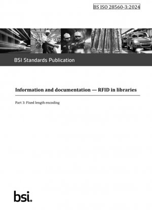 Información y documentación. RFID en bibliotecas - Codificación de longitud fija