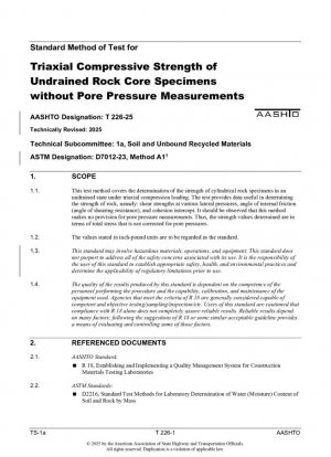 Metodo estandar de prueba para la resistencia a la compresion triaxial de muestras de nucleos de roca no drenadas sin medicion de presion de poro