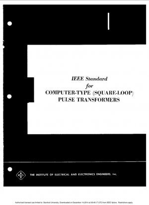 Estándar IEEE para TRANSFORMADORES DE PULSOS TIPO COMPUTADORA (BUCLE CUADRADO)