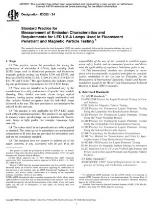 Práctica estándar para la medición de las características de emisión y requisitos para lámparas LED UV-A utilizadas en pruebas de partículas magnéticas y penetrantes fluorescentes