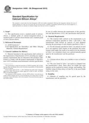 Especificación estándar para aleaciones de calcio-silicio