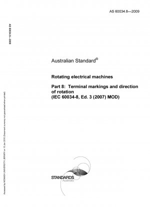 Máquinas eléctricas rotativas - Marcados de terminales y sentido de rotación (IEC 60034-8, Ed. 3 (2007) MOD)