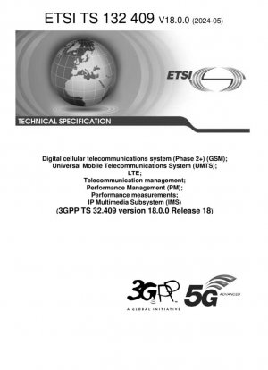 Sistema de telecomunicaciones celulares digitales (Fase 2+) (GSM); Sistema Universal de Telecomunicaciones Móviles (UMTS); LTE; Gestión de telecomunicaciones; Gestión del Rendimiento (PM); Mediciones del rendimiento; Subsistema Multimedia IP (IMS) (3GPP TS 32.409 vers...