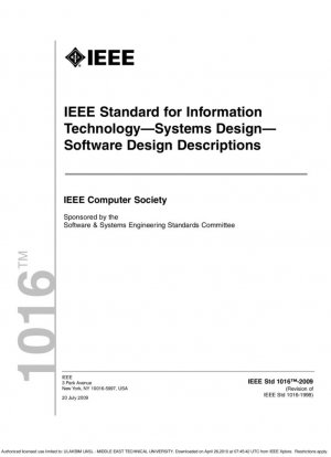 Estándar IEEE para tecnología de la información - Diseño de sistemas - Descripciones de diseño de software