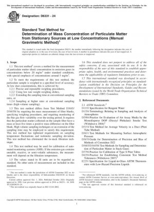 Método de prueba estándar para la determinación de la concentración de masa de material particulado de fuentes estacionarias a bajas concentraciones (método gravimétrico manual)