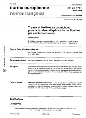 Mangueras de caucho y conjuntos de mangueras para entrega de camiones de combustible. Especificación.