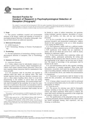 Práctica estándar para la realización de investigaciones en detección psicofisiológica del engaño (polígrafo)