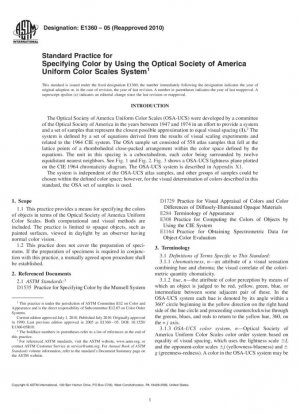 Práctica estándar para especificar el color mediante el sistema de escalas uniformes de color de la Optical Society of America
