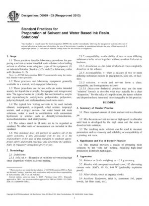 Prácticas estándar para la preparación de soluciones de resina de tinta a base de agua y solvente