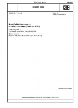 Granos abrasivos. Máquinas de tamizado de prueba (ISO 9284:2013)