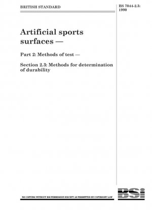 Superficies deportivas artificiales. Parte 2: Métodos de prueba. Sección 2.3: Métodos para determinar la durabilidad.