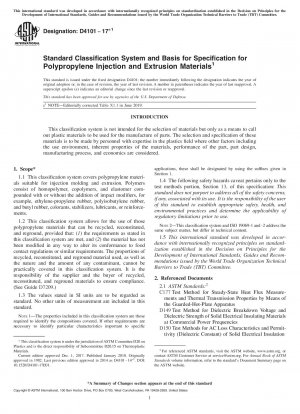 Sistema de clasificación estándar y base para la especificación de materiales de inyección y extrusión de polipropileno