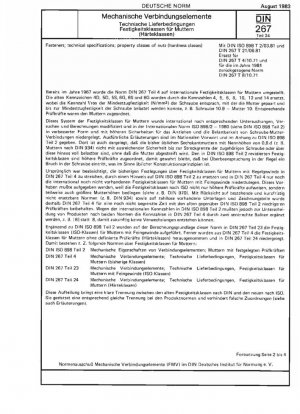 sujetadores; condiciones técnicas de entrega; clases de propiedades para nueces (clases de dureza)