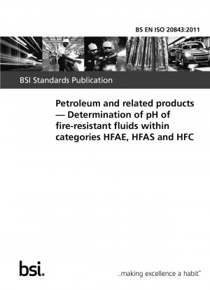 Petróleo y productos relacionados. Determinación del pH de fluidos resistentes al fuego dentro de las categorías HFAE, HFAS y HFC