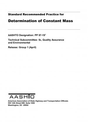 Práctica estándar recomendada para la determinación de masa constante