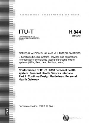 Conformidad del sistema de salud personal ITU-T H.810: Interfaz de dispositivos de salud personal Parte 4: Directrices de diseño de Continua: Puerta de enlace de salud personal