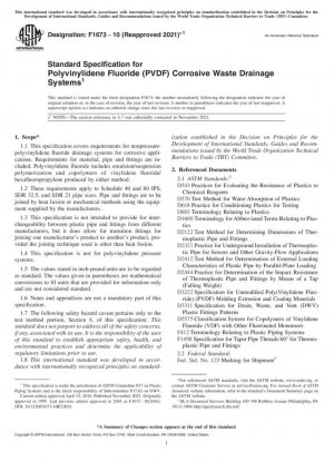 Especificación estándar para sistemas de drenaje de residuos corrosivos con fluoruro de polivinilideno (PVDF)