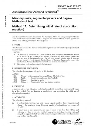 Unidades de mampostería y adoquines y losas segmentarias - Métodos de prueba - Determinación de la tasa inicial de absorción (succión)