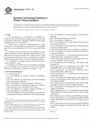 Terminología estándar relacionada con los sistemas de tuberías de plástico