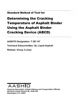 Método de prueba estándar para determinar la temperatura de agrietamiento del aglutinante asfáltico utilizando el dispositivo de craqueo del aglomerante asfáltico (ABCD)