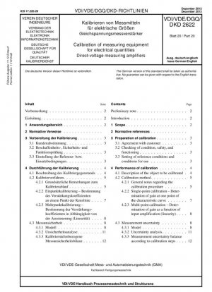 Calibración de equipos de medición de magnitudes eléctricas. Parte 20: Amplificadores de medición de tensión continua