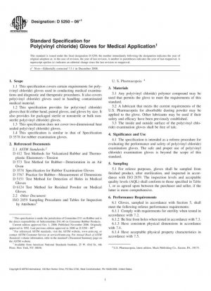 Especificación estándar para guantes de poli(cloruro de vinilo) para aplicaciones médicas