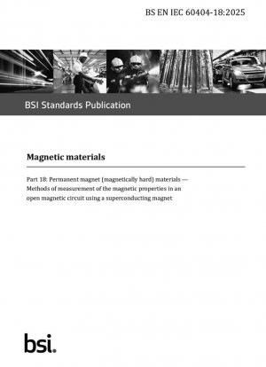 Materiales magnéticos: materiales de imán permanente (magnéticamente duros). Métodos de medición de las propiedades magnéticas en un circuito magnético abierto utilizando un imán superconductor.