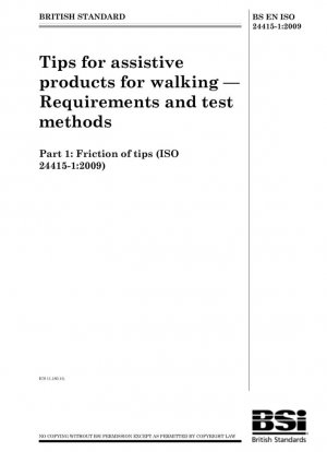 Consejos para productos de ayuda para caminar. Requisitos y métodos de prueba. Parte 1: Fricción de los consejos (ISO 24415-1:2009).