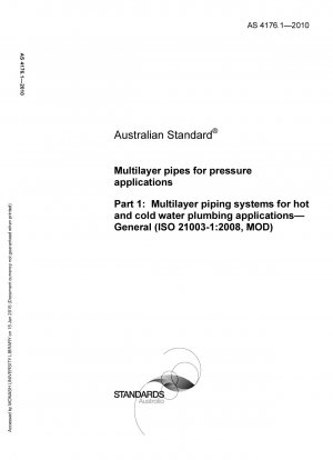 Tuberías multicapa para aplicaciones de presión. Sistemas de tuberías multicapa para aplicaciones de plomería de agua fría y caliente. General (ISO 21003-1:2008, MOD)