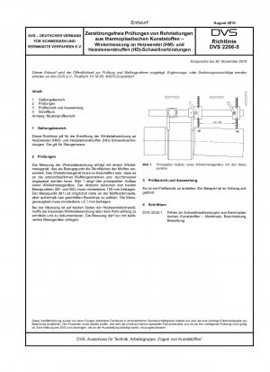 Ensayos no destructivos de tuberías de materiales termoplásticos: medición de ángulos en conexiones soldadas de serpentín calefactor (HM) y manguitos de elemento calefactor (HD)