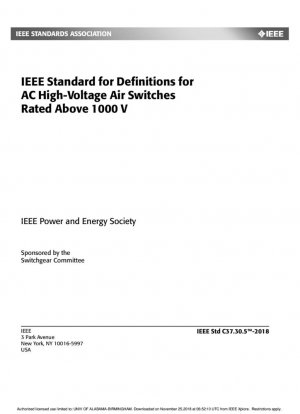 Definiciones para interruptores de aire de alto voltaje de CA con clasificación superior a 1000 V