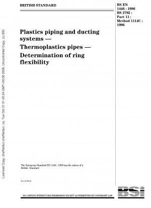 Sistemas de tuberías y conductos de plástico - Tuberías termoplásticas - Determinación de la flexibilidad del anillo