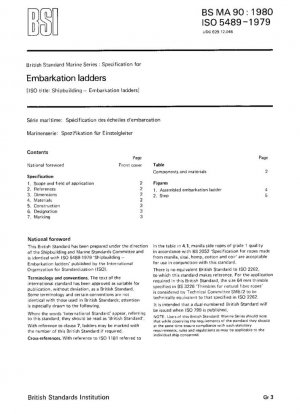 Especificaciones para escaleras de embarque.