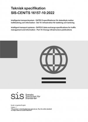 Sistemas de transporte inteligentes - Especificaciones de intercambio de datos DATEX II para la gestión y la información del tráfico - Parte 10: Infraestructura energética publicaciones