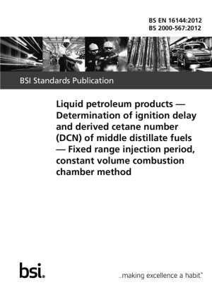 Productos petrolíferos líquidos. Determinación del retardo de ignición y número de cetano derivado (DCN) de combustibles destilados medios. Período de inyección de rango fijo, método de cámara de combustión de volumen constante