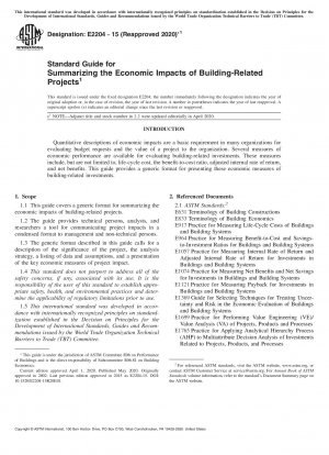 Guía estándar para resumir los impactos económicos de proyectos relacionados con la construcción