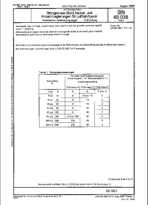 Aeroespacial; barras de acero, aleaciones de níquel y aleaciones de cobalto para aeronaves; especificación técnica; muestreo