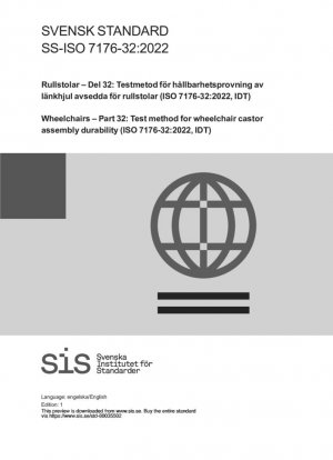 Sillas de ruedas. Parte 32: Método de ensayo para determinar la durabilidad del conjunto de ruedas de sillas de ruedas (ISO 7176-32:2022, IDT)