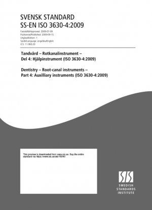 Odontología - Instrumentos para el tratamiento de conductos radiculares - Parte 4: Instrumentos auxiliares (ISO 3630-4:2009)