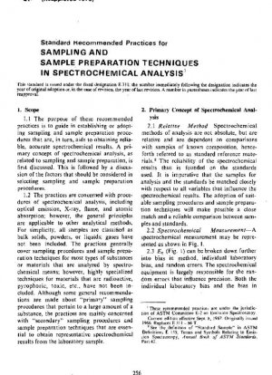 Prácticas recomendadas estándar para técnicas de muestreo y preparación de muestras en análisis espectroquímico