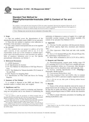 Método de prueba estándar para el contenido de alquitrán y brea insoluble en dimetilformamida (DMF-I)