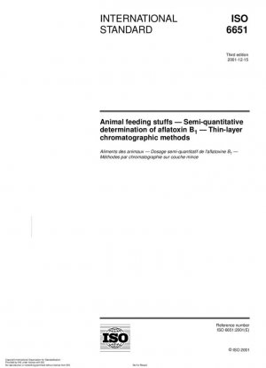 Piensos para animales. Determinación semicuantitativa de aflatoxina B. Métodos cromatográficos en capa fina.