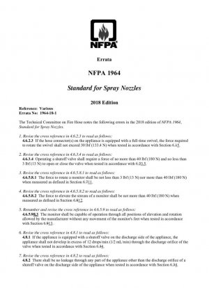NFPA 1964 - Norma para boquillas de pulverización