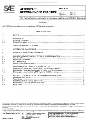 Recomendaciones de formación de pilotos para operaciones civiles con sistemas de aeronaves no tripuladas (UAS)