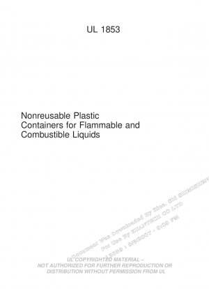 Contenedores de plástico no reutilizables para líquidos inflamables y combustibles.