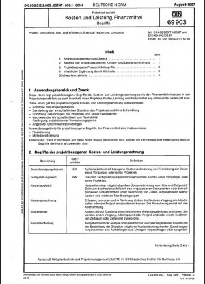 Control de proyectos; costo y eficiencia, recursos financieros; conceptos