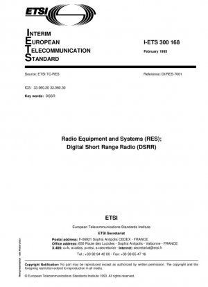 Equipos y sistemas de radio (RES); radio digital de corto alcance (DSRR)
